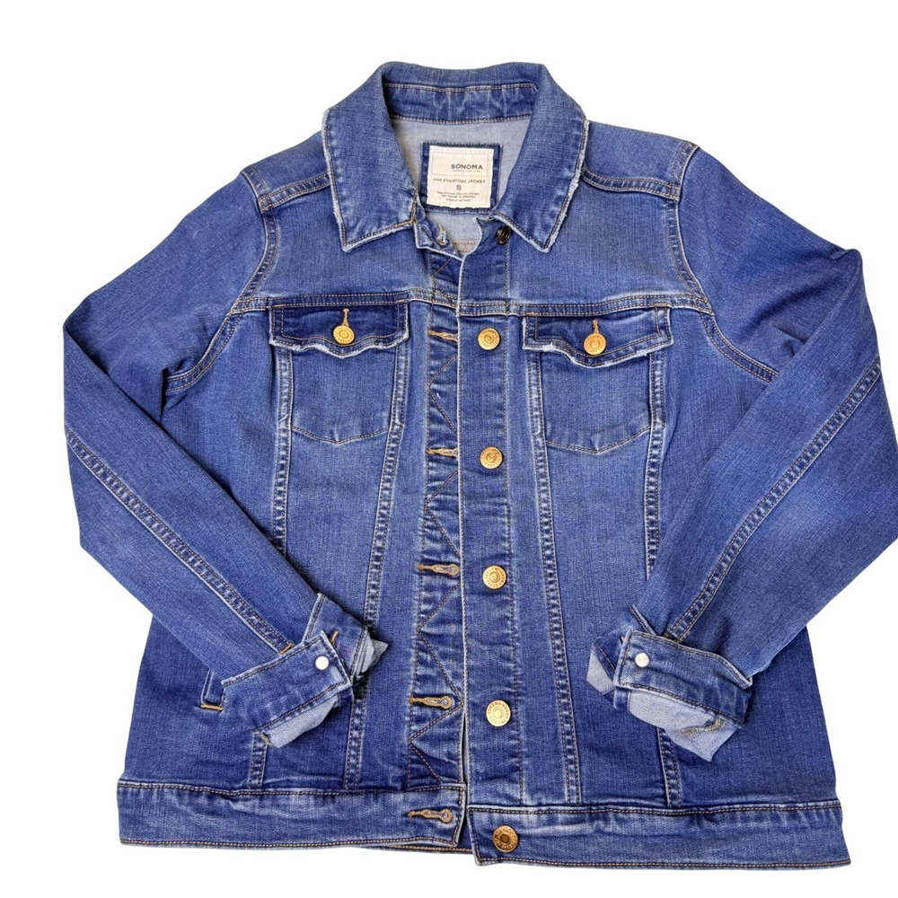 Sonoma The Everyday Jacket Woman's Size Small Medium Wash Denim Jean Casual